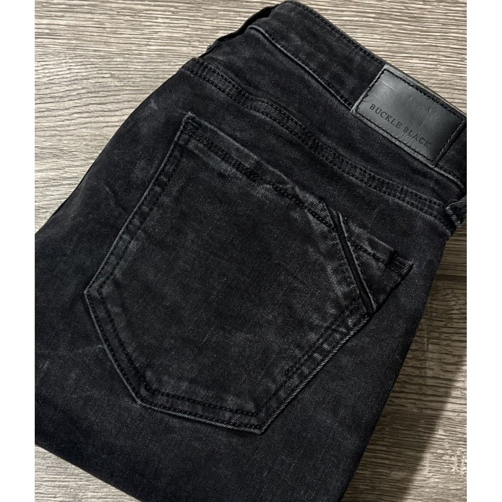 Buckle Black Fit No. 53 Ankle Skinny Stretch Mid Rise Black Jean SZ 25 (28x30.5)